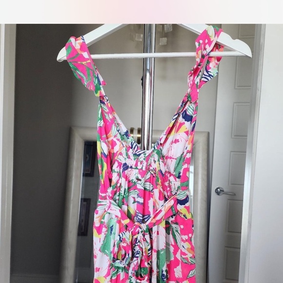 Maaji Pink and White Maxi Dress with Slit - Picture 6 of 7